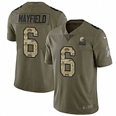 Nike Browns 6 Baker Mayfield Olive Camo Salute To Service Limited Jersey Dzhi,baseball caps,new era cap wholesale,wholesale hats